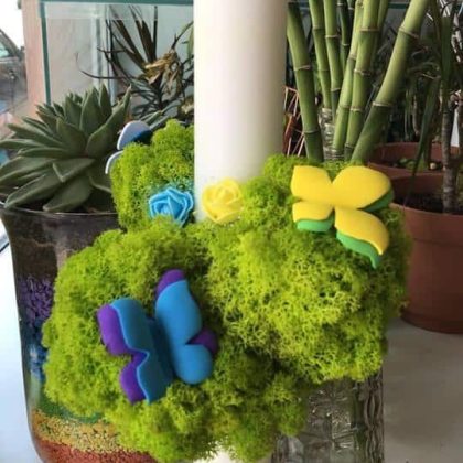 Aranjament Licheni Lumanare ornata 2